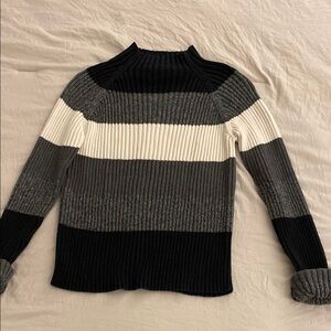 Striped Black and Gray Women's Sweater